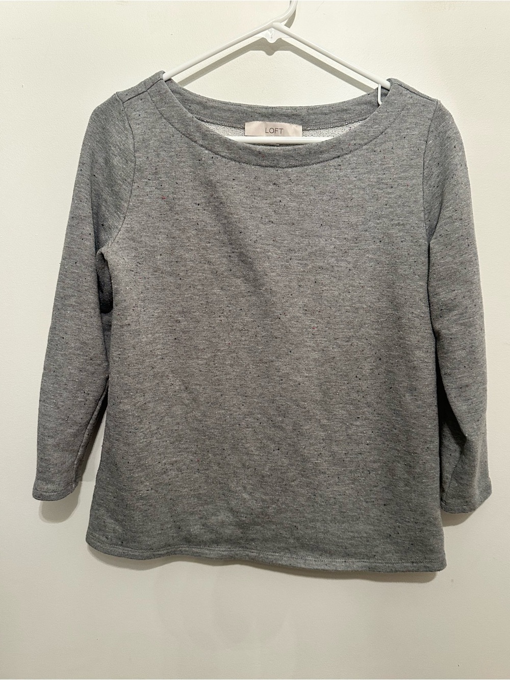 LOFT Gray Heather Crewneck Sweatshirt